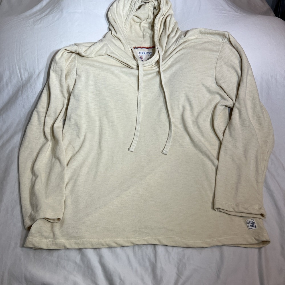 Laguna Yellow Pullover Sweatshirt Hoodie Mens XL Beach Outdoor Slub Cream